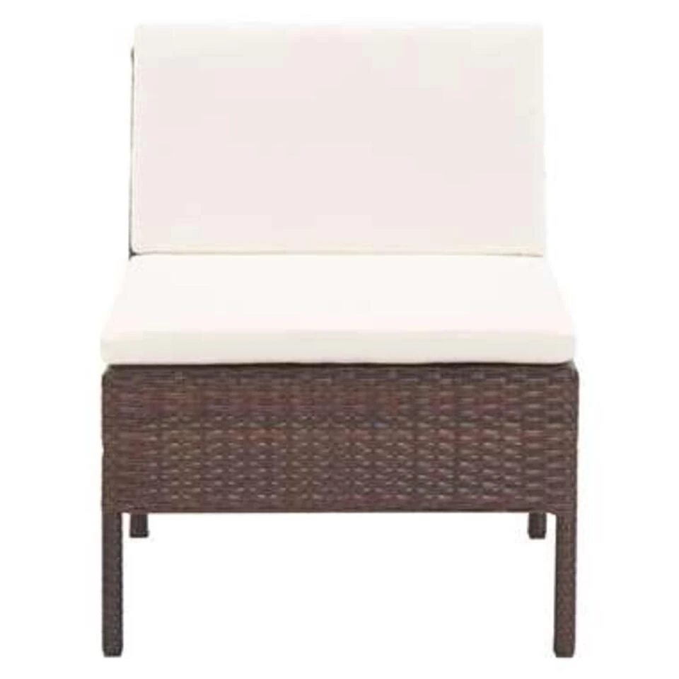 VidaXL 3-delige Loungeset Met Kussens Poly Rattan Bruin 2 VidaXL 3-delige Loungeset Met Kussens Poly Rattan Bruin - Afbeelding 2