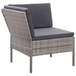VidaXL 3-delige Loungeset Met Kussens Poly Rattan Grijs 7 VidaXL 3-delige Loungeset Met Kussens Poly Rattan Grijs -VIDAXL Banken Verkoop 1000002943 0103