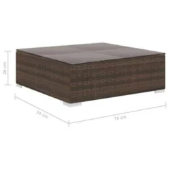 VidaXL 5-delige Loungeset Met Kussens Poly Rattan Bruin 7 VidaXL 5-delige Loungeset Met Kussens Poly Rattan Bruin -VIDAXL Banken Verkoop 1000003027 0103