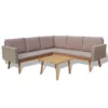 VidaXL 4-delige Loungeset Met Kussens Poly Rattan Grijs