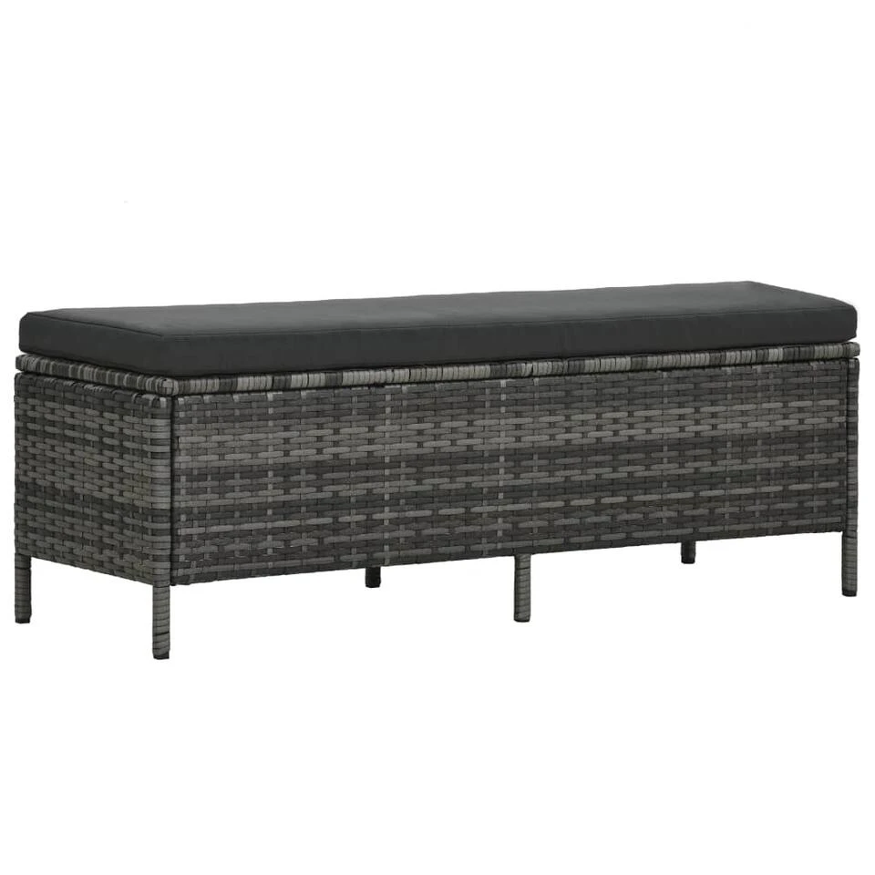 VidaXL 3-delige Loungeset Met Kussens Poly Rattan Grijs 4 VidaXL 3-delige Loungeset Met Kussens Poly Rattan Grijs - Afbeelding 4