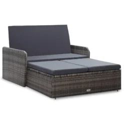 VidaXL 2-delige Loungeset Met Kussens Poly Rattan Grijs