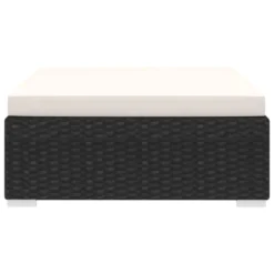VidaXL Voetensteun 1 St Met Kussen Poly Rattan Zwart -VIDAXL Banken Verkoop 1000005886 0102