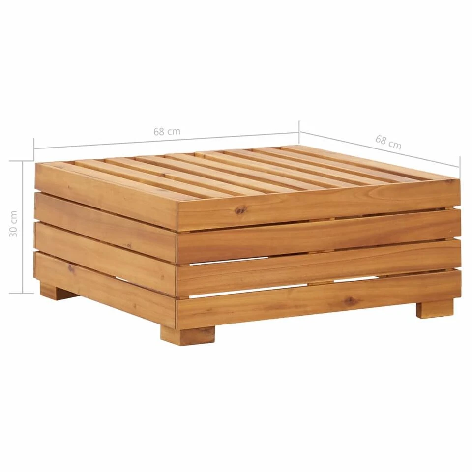 VidaXL Voetensteun 1 St Met Kussen Sectioneel Massief Acaciahout 2 VidaXL Voetensteun 1 St Met Kussen Sectioneel Massief Acaciahout - Afbeelding 2