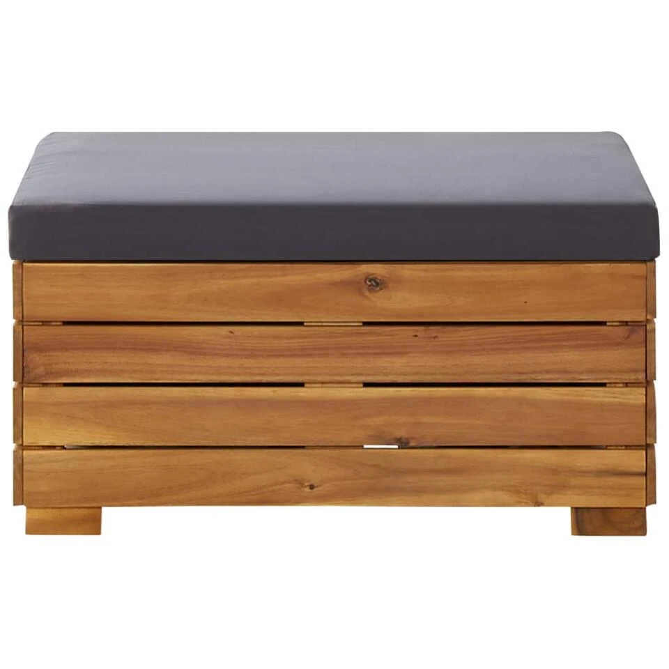 VidaXL Voetensteun 1 St Met Kussen Sectioneel Massief Acaciahout 3 VidaXL Voetensteun 1 St Met Kussen Sectioneel Massief Acaciahout - Afbeelding 3