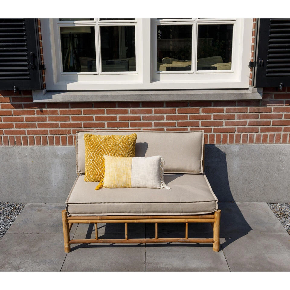 Exotan Bamboo Loungebank Pallet - Taupe 2 Exotan Bamboo Loungebank Pallet - Taupe - Afbeelding 2