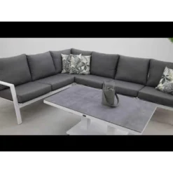 VDG Azoren Lounge Dining Set Links - White (tafel Verstelbaar) -VIDAXL Banken Verkoop 1000031629 0103