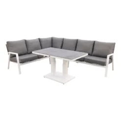 VDG Azoren Lounge Dining Set Links - White (tafel Verstelbaar)