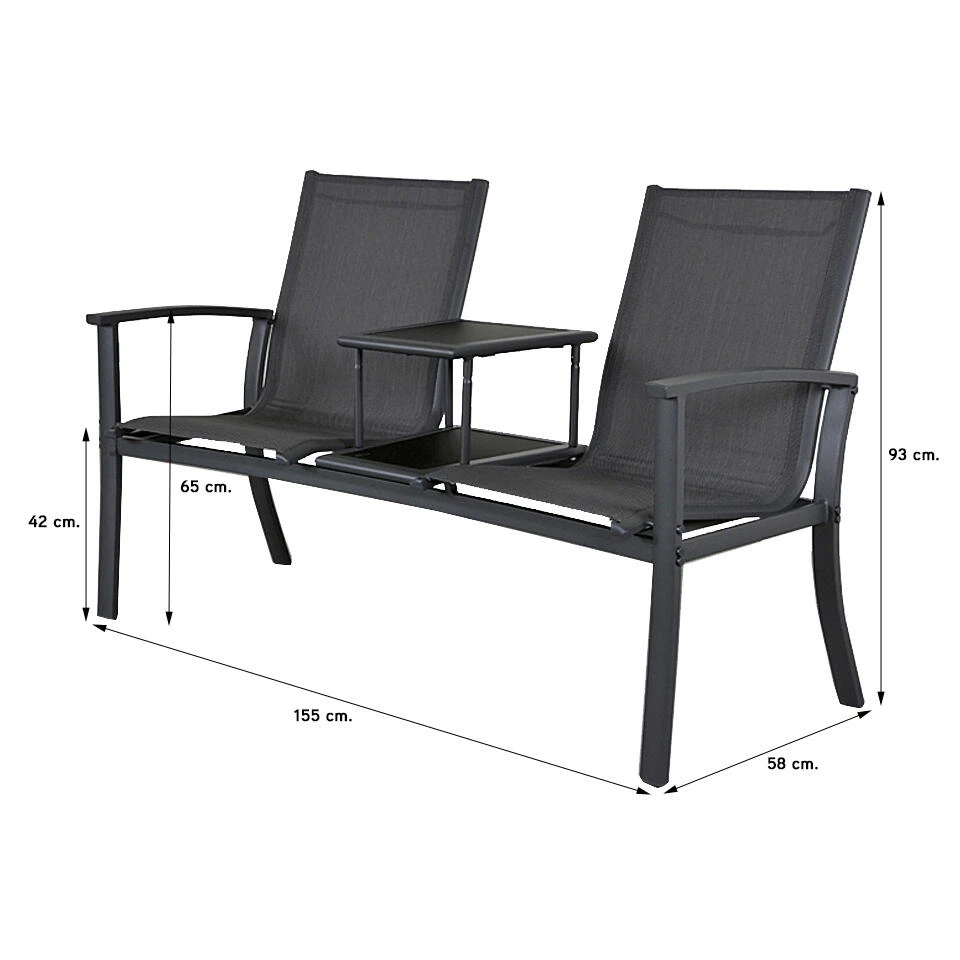 VDG Tete-a-Tete Aluminium Tuinbank Felix 2 VDG Tete-a-Tete Aluminium Tuinbank Felix - Afbeelding 2