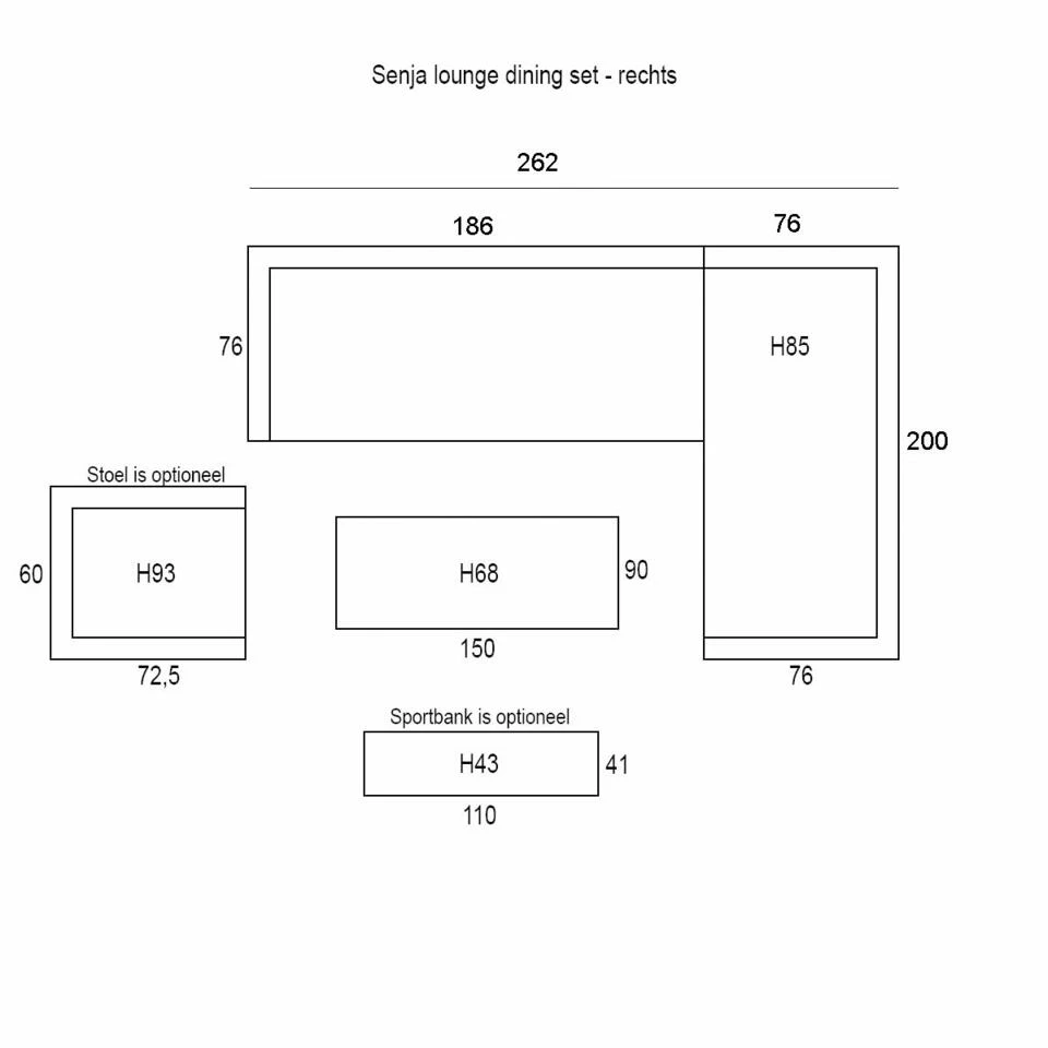 Garden Impressions Senja Lounge Dining Set 3-delig Rechts - Koper 2 Garden Impressions Senja Lounge Dining Set 3-delig Rechts - Koper - Afbeelding 2