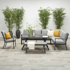 Garden Impressions Senja Lounge Dining Set R + Stoel - D. Grijs 6 Garden Impressions Senja Lounge Dining Set R + Stoel - D. Grijs -VIDAXL Banken Verkoop 1000035563 0103