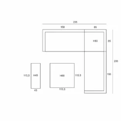 Garden Impressions Nika Hoek Loungebank - Donker Grijs -teak Look 6 Garden Impressions Nika Hoek Loungebank - Donker Grijs -teak Look -VIDAXL Banken Verkoop 1000042593 0103