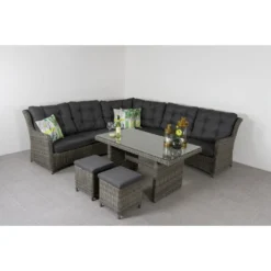 Suns Lounge Dining Set Richmond - Ash Grey -VIDAXL Banken Verkoop 1000052992 0103