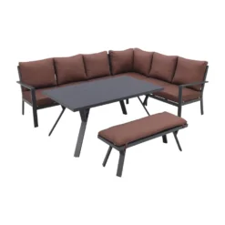GI Sergio Lounge Dining Set Rechts - Black/Copper - 4-delig -VIDAXL Banken Verkoop 1000053020 0102