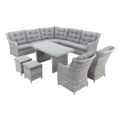 Suns Lounge Dining Set Richmond + 2 Dining Tuinstoelen - Pearl