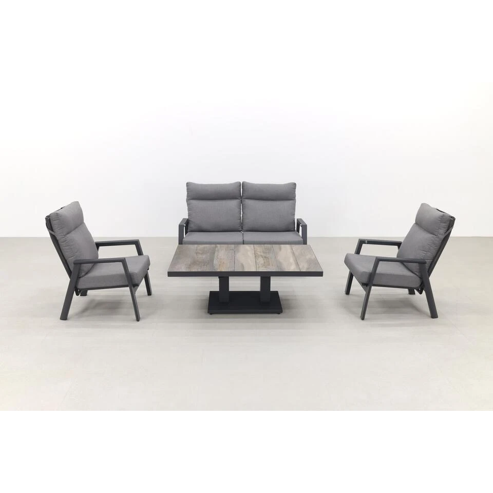 VDG Azoren/Jersey Stoel-bank Loungeset 4-delig Verstelbaar - Antraciet 3 VDG Azoren/Jersey Stoel-bank Loungeset 4-delig Verstelbaar - Antraciet - Afbeelding 3