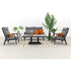 VDG Azoren/Jersey Stoel-bank Loungeset 4-delig Verstelbaar - Antraciet 7 VDG Azoren/Jersey Stoel-bank Loungeset 4-delig Verstelbaar - Antraciet -VIDAXL Banken Verkoop 1000054732 0103