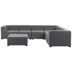 Beliani Hoek Loungeset AREZZO - Grijs Polyester 7 Beliani Hoek Loungeset AREZZO - Grijs Polyester -VIDAXL Banken Verkoop 1000056773 0103