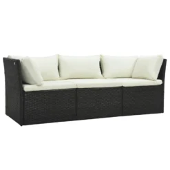 VidaXL 4-delige Loungeset Met Kussens Poly Rattan Bruin 6 VidaXL 4-delige Loungeset Met Kussens Poly Rattan Bruin -VIDAXL Banken Verkoop 1000056806 0103
