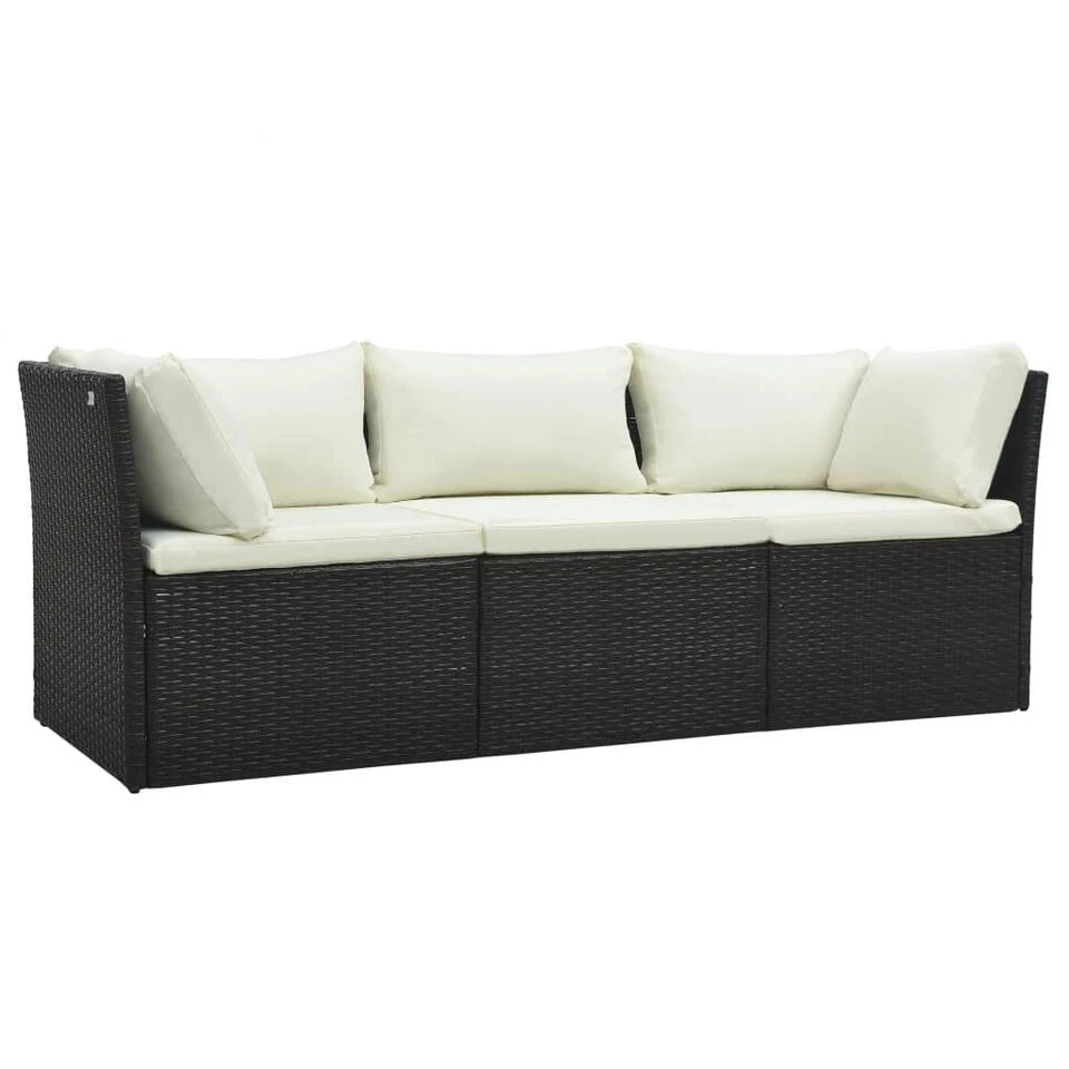 VidaXL 4-delige Loungeset Met Kussens Poly Rattan Bruin 3 VidaXL 4-delige Loungeset Met Kussens Poly Rattan Bruin - Afbeelding 3