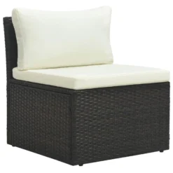 VidaXL 4-delige Loungeset Met Kussens Poly Rattan Bruin 7 VidaXL 4-delige Loungeset Met Kussens Poly Rattan Bruin -VIDAXL Banken Verkoop 1000056806 0105