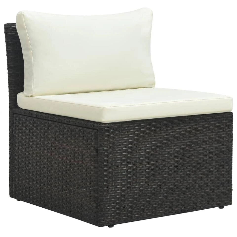 VidaXL 4-delige Loungeset Met Kussens Poly Rattan Bruin 4 VidaXL 4-delige Loungeset Met Kussens Poly Rattan Bruin - Afbeelding 4