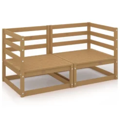 VidaXL Tuinbank 2-zits Massief Grenenhout Honingbruin