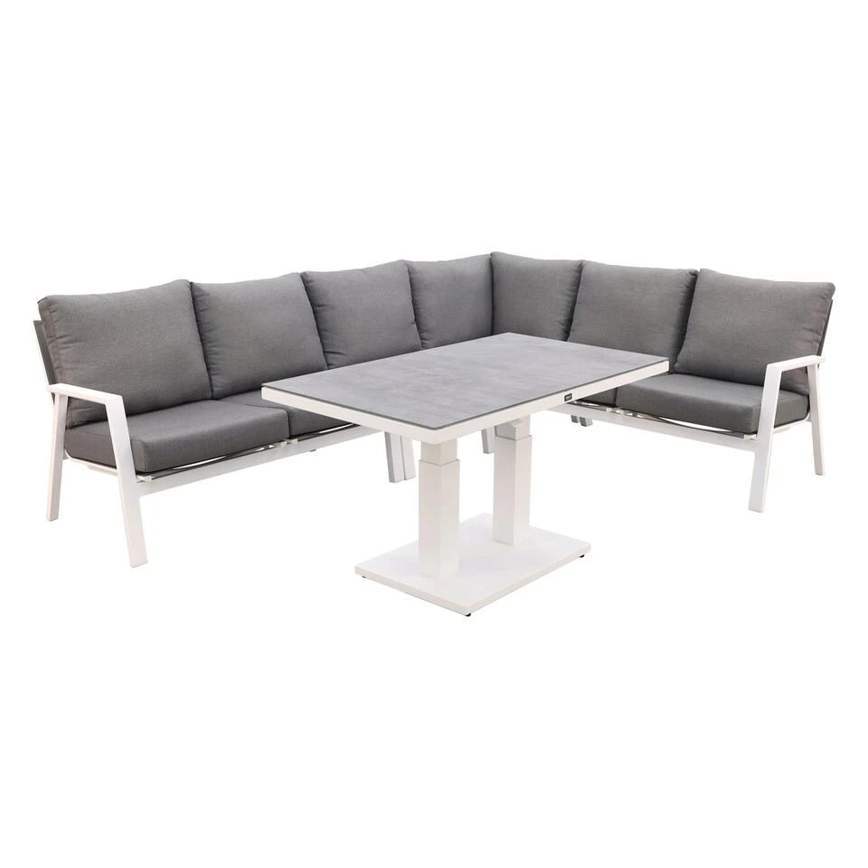 VDG Azoren Lounge Diningset Rechts - White (tafelhoogte Verstelbaar) 2 VDG Azoren Lounge Diningset Rechts - White (tafelhoogte Verstelbaar) - Afbeelding 2