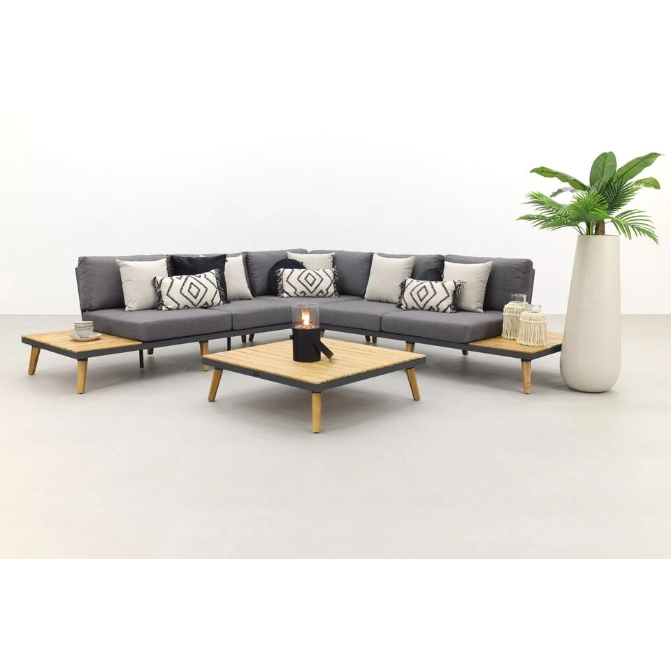 VDG Cordoba Loungeset Aluminium - Teak 4-delig 2 VDG Cordoba Loungeset Aluminium - Teak 4-delig - Afbeelding 2
