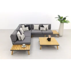 VDG Cordoba Loungeset Aluminium - Teak 4-delig 6 VDG Cordoba Loungeset Aluminium - Teak 4-delig -VIDAXL Banken Verkoop 1000073168 0102