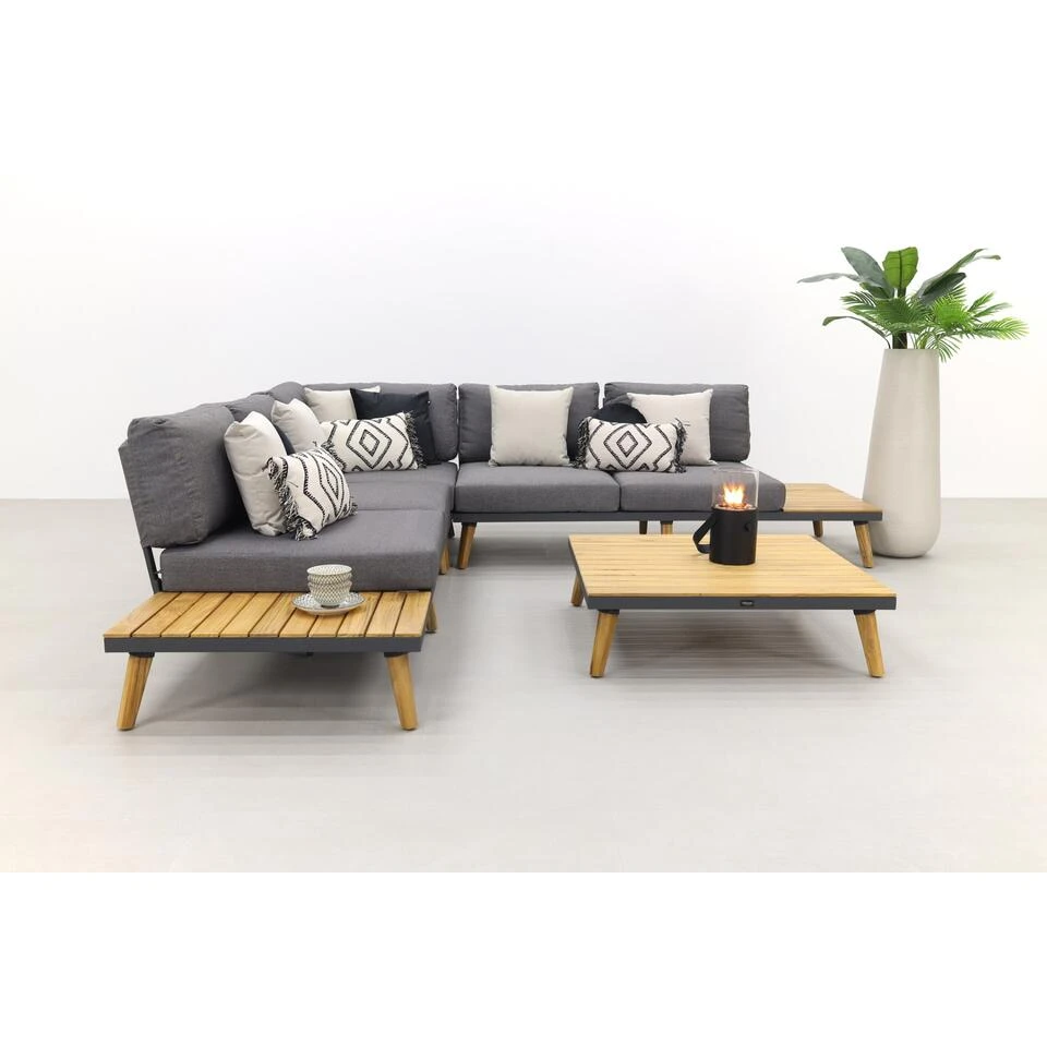 VDG Cordoba Loungeset Aluminium - Teak 4-delig 4 VDG Cordoba Loungeset Aluminium - Teak 4-delig - Afbeelding 4