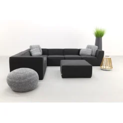 VDG Liberty Sunbrella - Sooty - Loungeset 7-delig Incl. Chaise Longue -VIDAXL Banken Verkoop 1000073561 0104