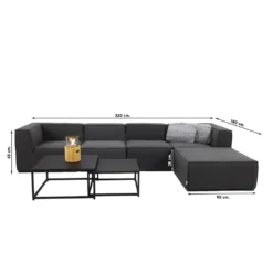 Liberty/Royalty Sunbrella Loungeset Met Hocker - Sooty - 7-delig -VIDAXL Banken Verkoop 1000073577 0102