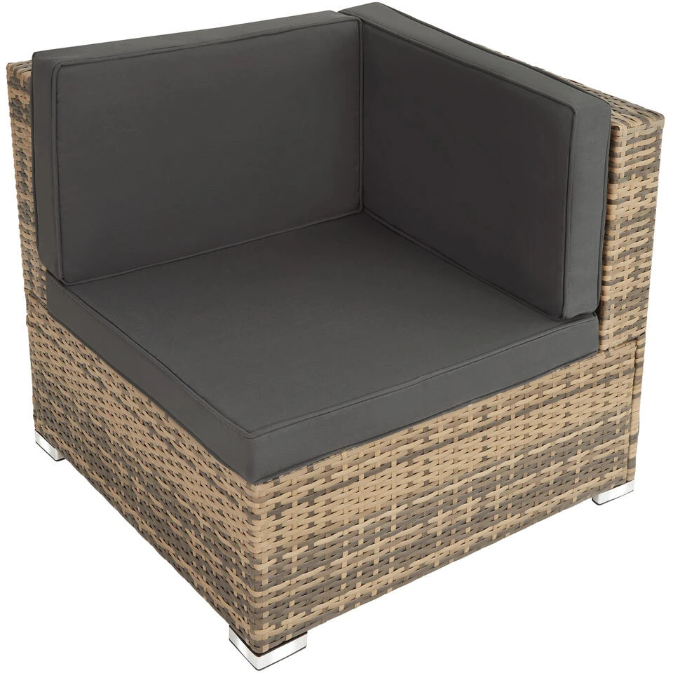 Tectake - Loungeset Venetië - Wicker - Naturel 4 Tectake - Loungeset Venetië - Wicker - Naturel - Afbeelding 4
