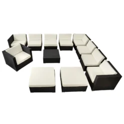 Tectake - Loungeset Las Vegas - Wicker - Zwart 6 Tectake - Loungeset Las Vegas - Wicker - Zwart -VIDAXL Banken Verkoop 1000077857 0102