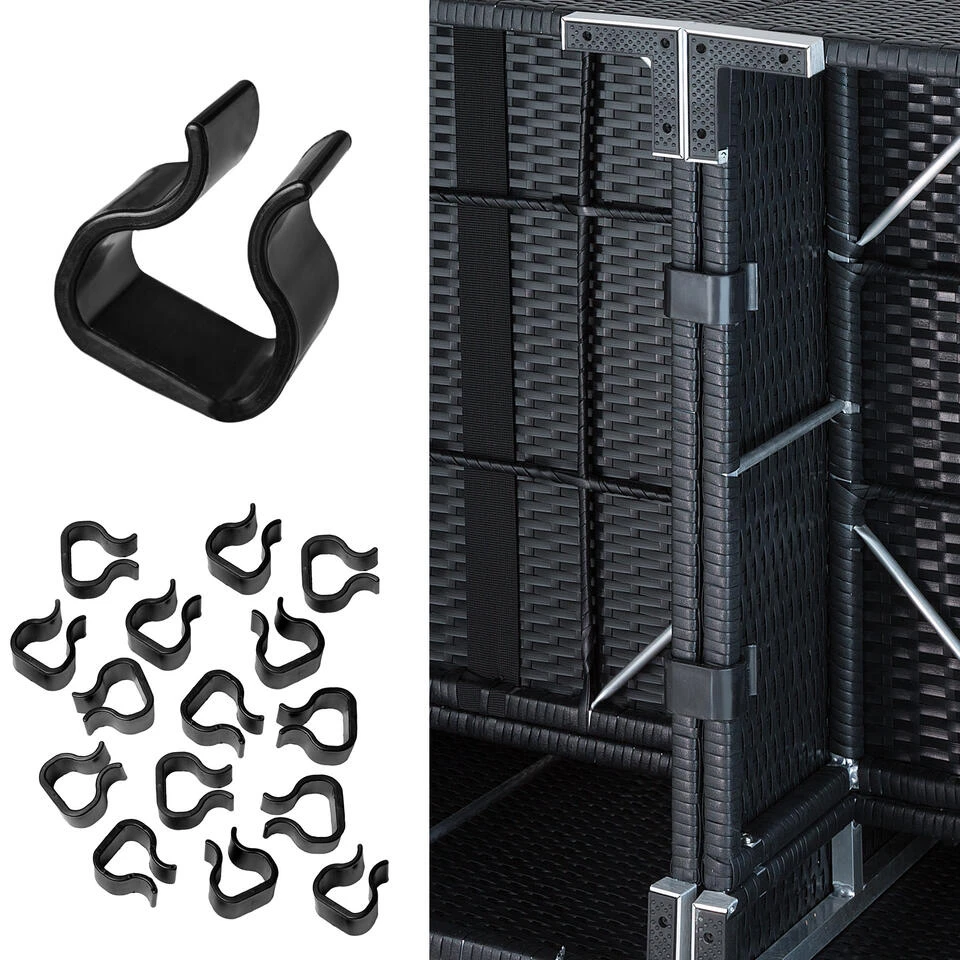 Tectake - Loungeset Las Vegas - Wicker - Zwart 4 Tectake - Loungeset Las Vegas - Wicker - Zwart - Afbeelding 4