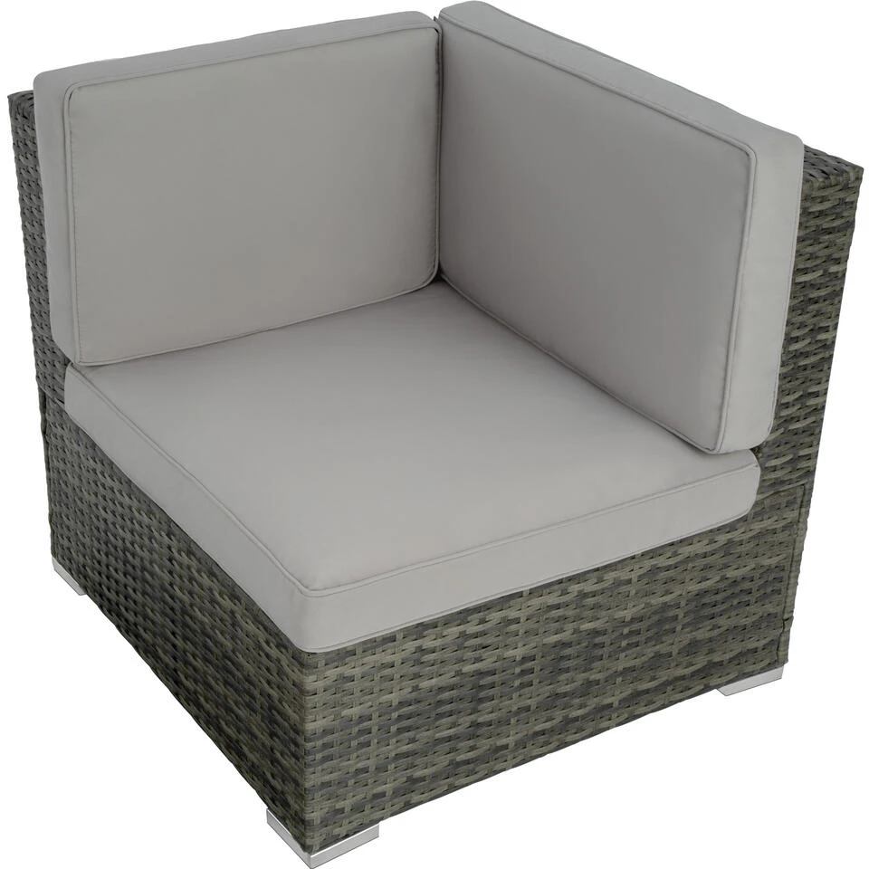 Tectake - Loungeset Venetië - Wicker - Grijs 4 Tectake - Loungeset Venetië - Wicker - Grijs - Afbeelding 4