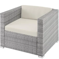 Tectake - Loungeset Milaan - Wicker - Lichtgrijs -VIDAXL Banken Verkoop 1000077877 0102