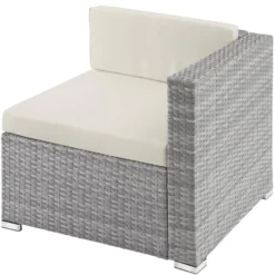 Tectake - Loungeset Milaan - Wicker - Lichtgrijs -VIDAXL Banken Verkoop 1000077877 0103