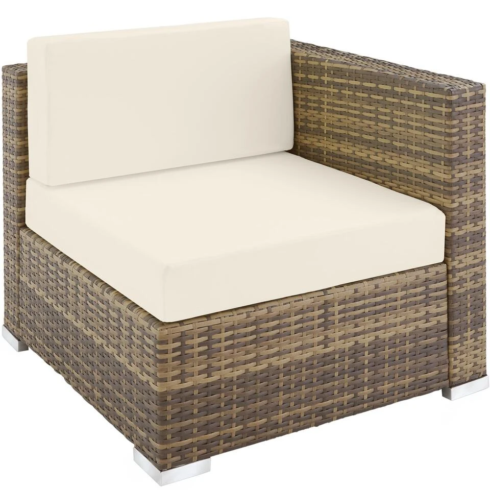 Tectake - Loungeset Parijs - Wicker - Naturel 4 Tectake - Loungeset Parijs - Wicker - Naturel - Afbeelding 4