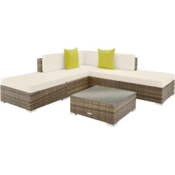 Tectake - Loungeset Parijs - Wicker - Naturel