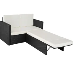 Tectake - Wicker Loungesofa Corfu - Zwart 6 Tectake - Wicker Loungesofa Corfu - Zwart -VIDAXL Banken Verkoop 1000077884 0102