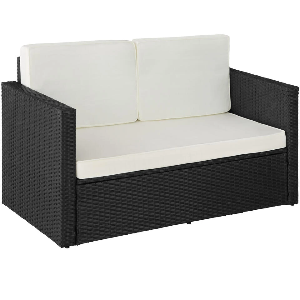 Tectake - Wicker Loungesofa Corfu - Zwart 4 Tectake - Wicker Loungesofa Corfu - Zwart - Afbeelding 4