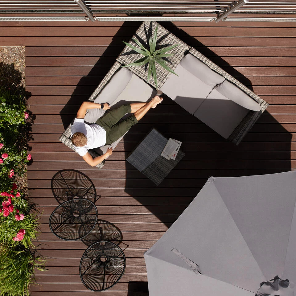 Tectake - Loungeset Siena - Wicker - Grijs 2 Tectake - Loungeset Siena - Wicker - Grijs - Afbeelding 2