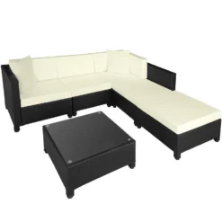 Tectake - Loungeset Met Tafel - Incl. 2 Overtreksets - Grijs -VIDAXL Banken Verkoop 1000077887 0102