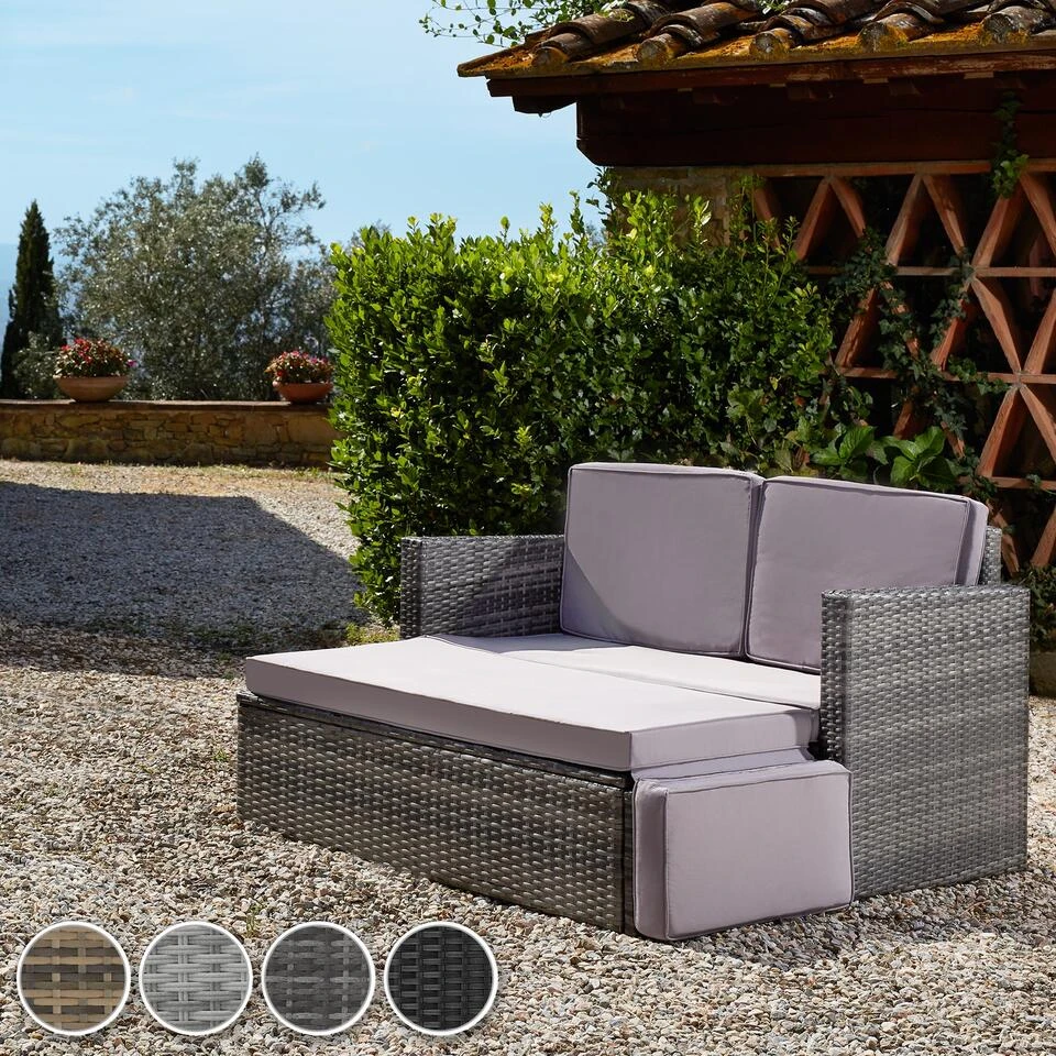 Tectake - Loungesofa Corfu-wicker Tuinset- Grijs 2 Tectake - Loungesofa Corfu-wicker Tuinset- Grijs - Afbeelding 2