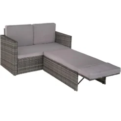 Tectake - Loungesofa Corfu-wicker Tuinset- Grijs 6 Tectake - Loungesofa Corfu-wicker Tuinset- Grijs -VIDAXL Banken Verkoop 1000077892 0102