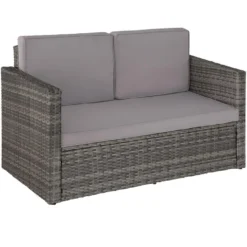 Tectake - Loungesofa Corfu-wicker Tuinset- Grijs 7 Tectake - Loungesofa Corfu-wicker Tuinset- Grijs -VIDAXL Banken Verkoop 1000077892 0103