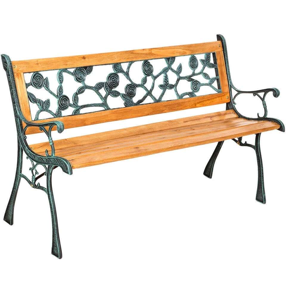 Tectake - Tuinbank - Hout/gietijzer - 124x52x74 Cm 1 Tectake - Tuinbank - Hout/gietijzer - 124x52x74 Cm