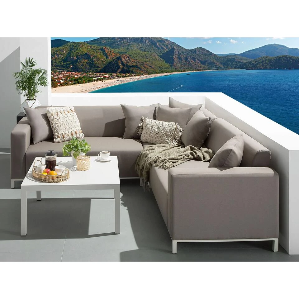 Beliani Loungeset BELIZE - Beige Polyester 2 Beliani Loungeset BELIZE - Beige Polyester - Afbeelding 2